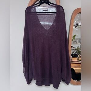 Stefanel Deep Purple V-Neck Sweater, Made in Italy 🇮🇹